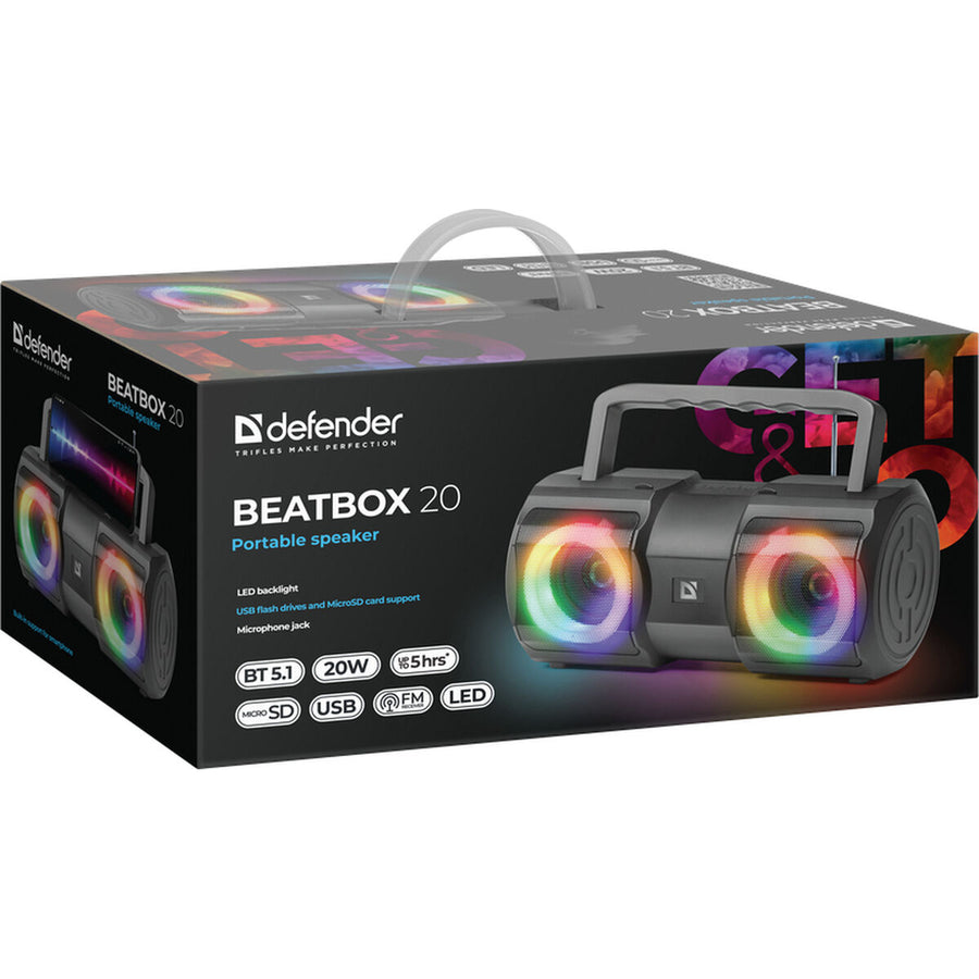 Portable Bluetooth Speakers Defender BEATBOX 20 Black