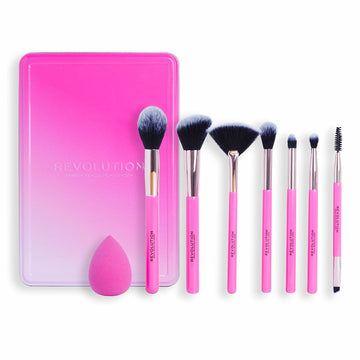 Set de Brochas de Maquillaje Revolution Make Up The Brush Edit Rosa 8 Piezas