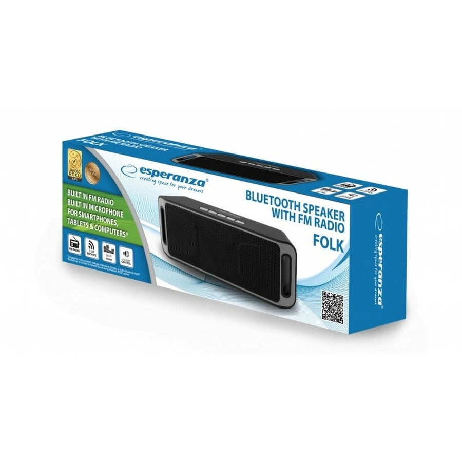 Portable Bluetooth Speakers Esperanza EP126KE Black Grey 6 W