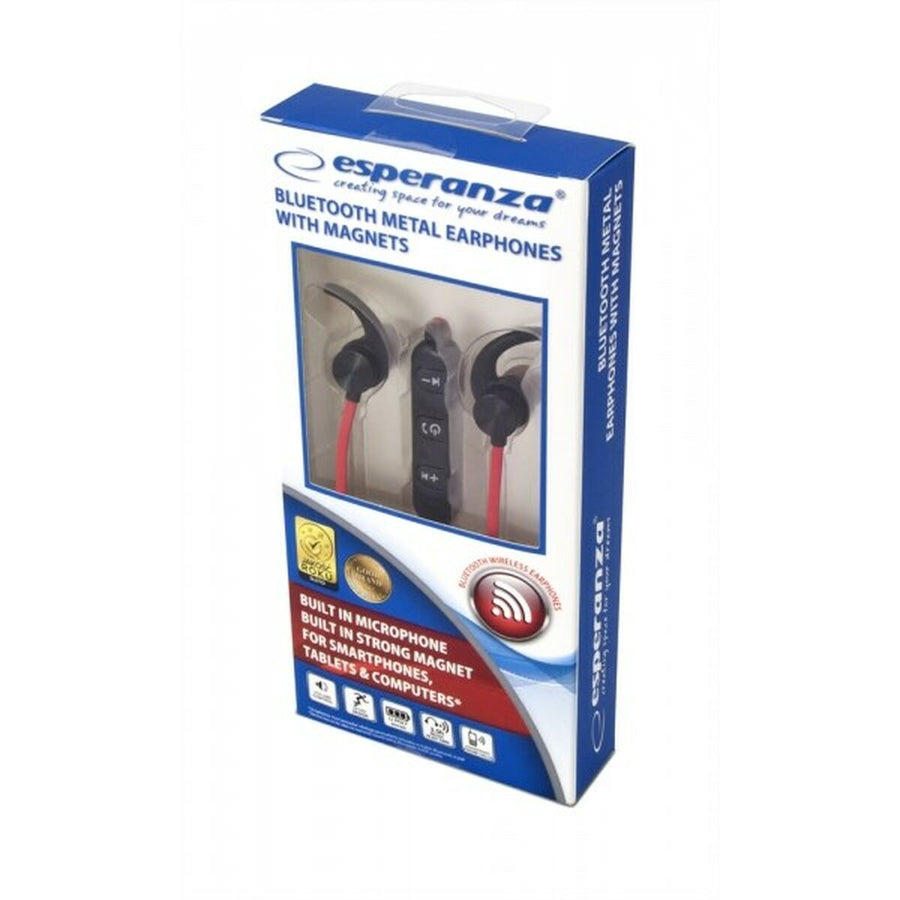 Auriculares Bluetooth Deportivos Esperanza EH186K Negro Rojo