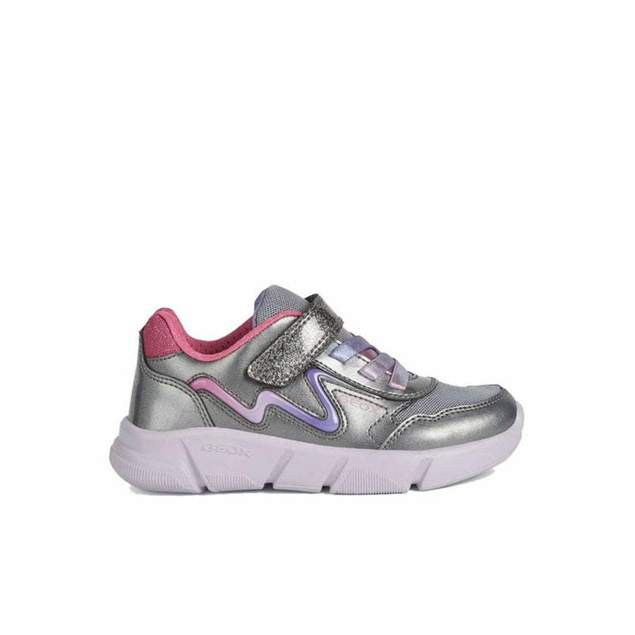 Zapatillas Deportivas Infantiles Geox Aril Plateado Gris