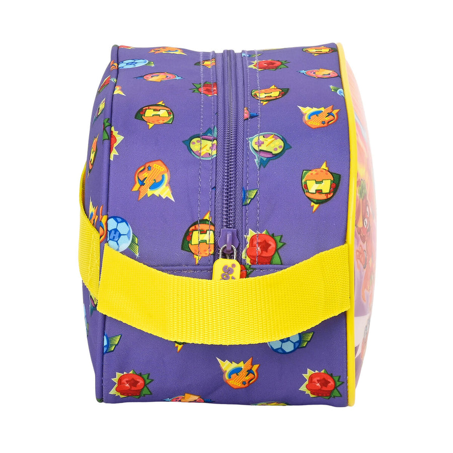 Neceser Escolar SuperThings Guardians of Kazoom Morado Amarillo (26 x 15 x 12 cm)