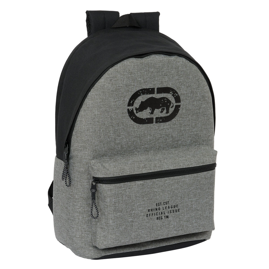 Mochila para Portátil Eckō Unltd. Rhino Negro Gris 31 x 44 x 18 cm