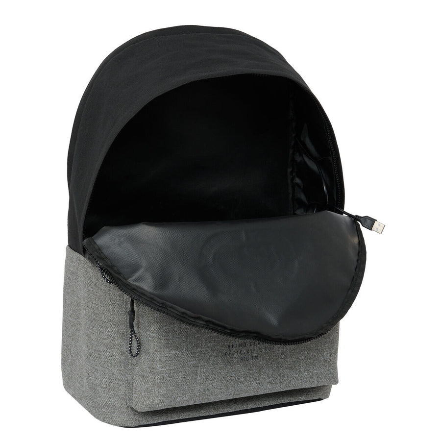 Mochila para Portátil Eckō Unltd. Rhino Negro Gris 31 x 44 x 18 cm