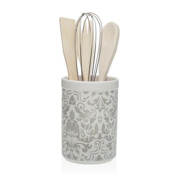 Pot for Kitchen Utensils Versa Damasco Ceramic 10 x 15 x 10 cm