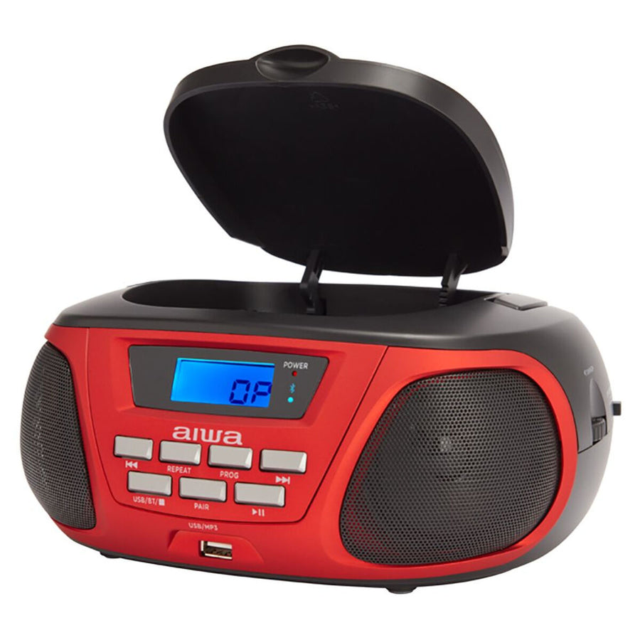 Radio CD Bluetooth MP3 Aiwa BBTU-300RD Negro Rojo