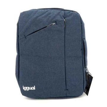 Mochila para Portátil iggual IGG317051 Impermeable Antirrobo Azul